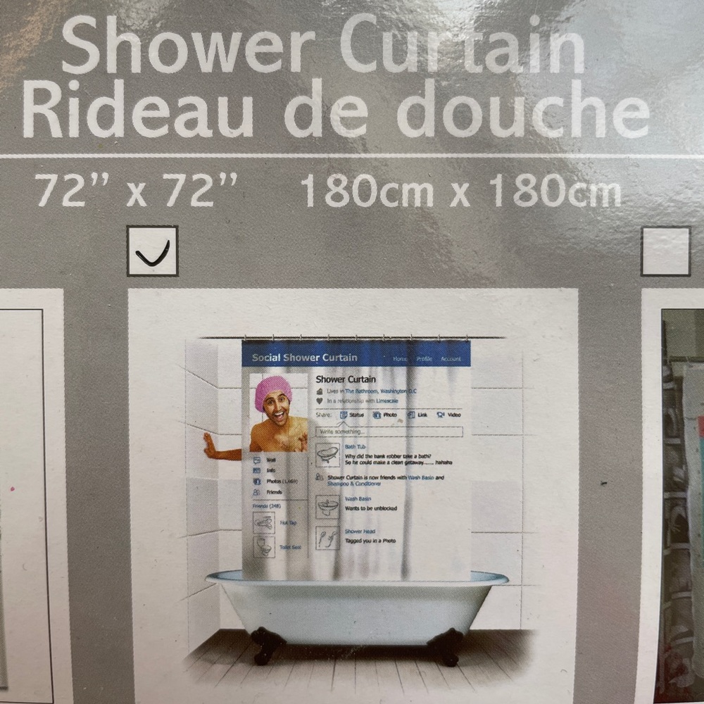Classic “Facebook” shower curtain 🚿 - BNIB